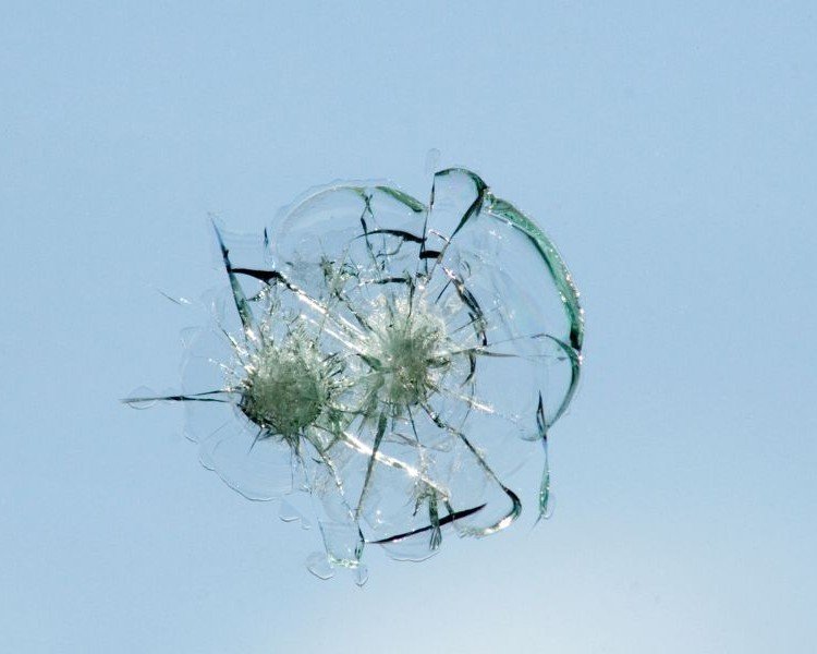 Windshield chip repair up close